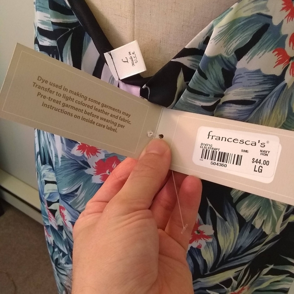 NWT Francesca's Hawaiian print slip dress, L - Picture 5 of 8